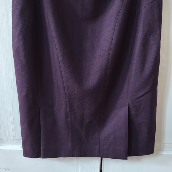 Ted Baker London Eggplant Purple Wool Stretch Pencil Skirt Size 3 Size US 8 - Picture 12 of 17
